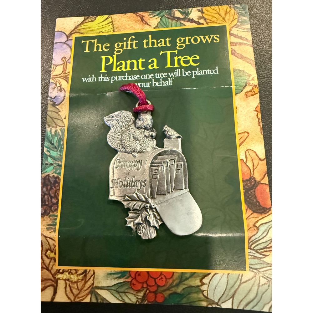 Seagull Pewter Ornament Silver Squirrel Mailbox Happy Holiday‎ National Wildlife